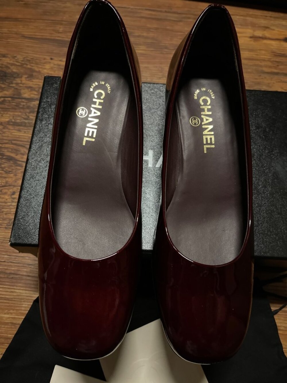 Chanel Patent Leather Ballet Shoes Flat Rare Vintage 41 EUR 11 US New In Box - Picture 8 of 16